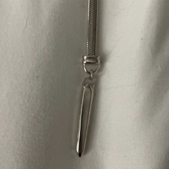 Kendra Scott "Starla" Metallic Silver Lariat Druzy Quartz Necklace - Picture 13 of 13